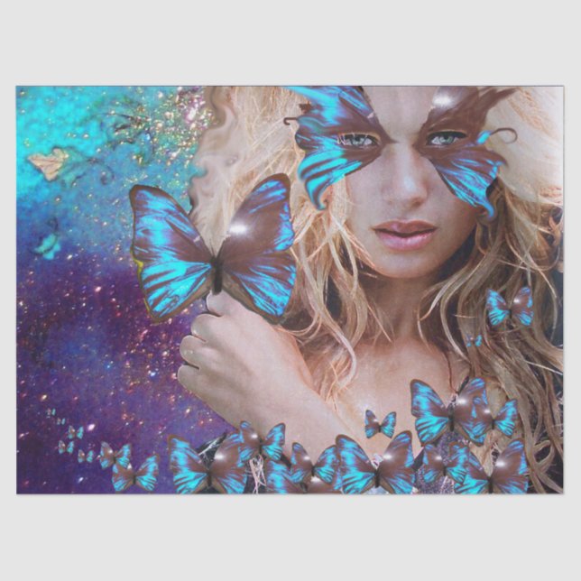 BLUE BUTERRFLY Beauty in Nature Tissue Paper (Front)