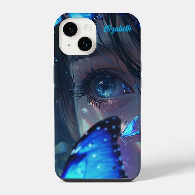 Blue Butterfleye Iphone Case (Back)