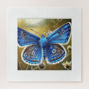 Blue butterflies 040724IREF106 - Watercolor Jigsaw Puzzle