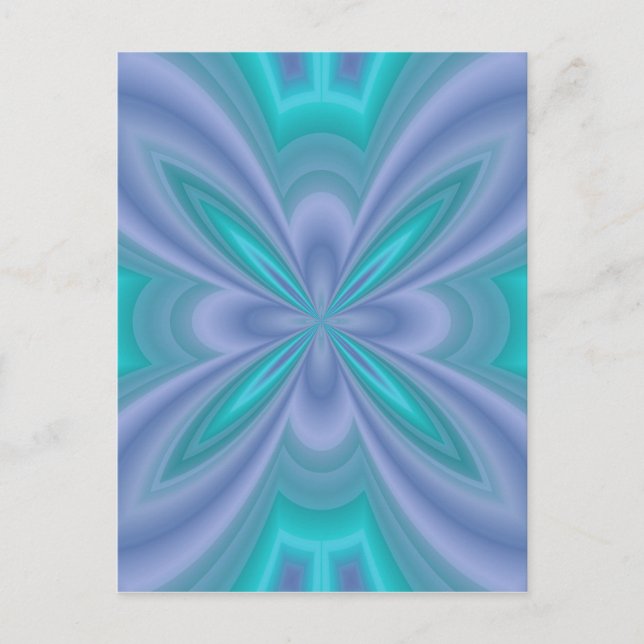 Blue Butterflies Abstract Postcard (Front)