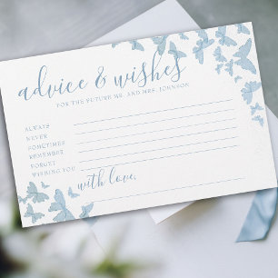 Blue Butterflies Advice Card Mr Mrs Bridal Shower