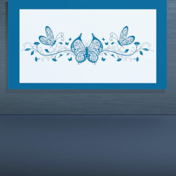 Blue Butterflies And Flowers Business Card by Cardgallery at Zazzle