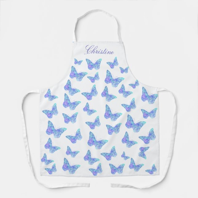 blue butterflies apron (Front)