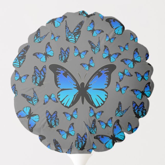blue butterflies - balloon (Back)