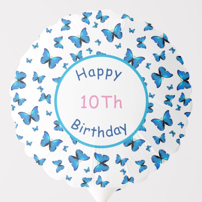 Blue butterflies  balloon (Front)