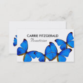 Blue Butterflies, Beautician, Beauty Salon Business Card (Front/Back)