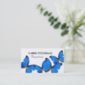 Blue Butterflies, Beautician, Beauty Salon Business Card (Standing Front)