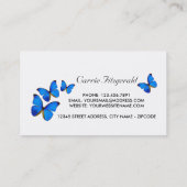 Blue Butterflies, Beautician, Beauty Salon Business Card (Back)