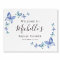Blue Butterflies Bridal Shower Welcome Sign