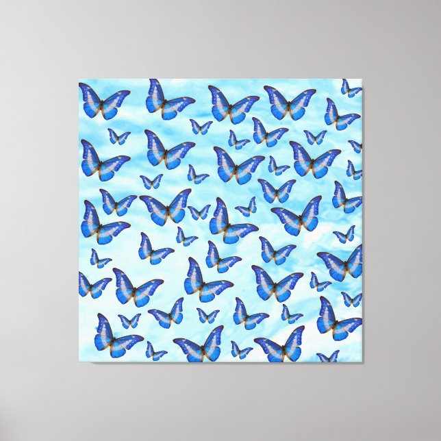 Blue Butterflies Canvas Print (Front)