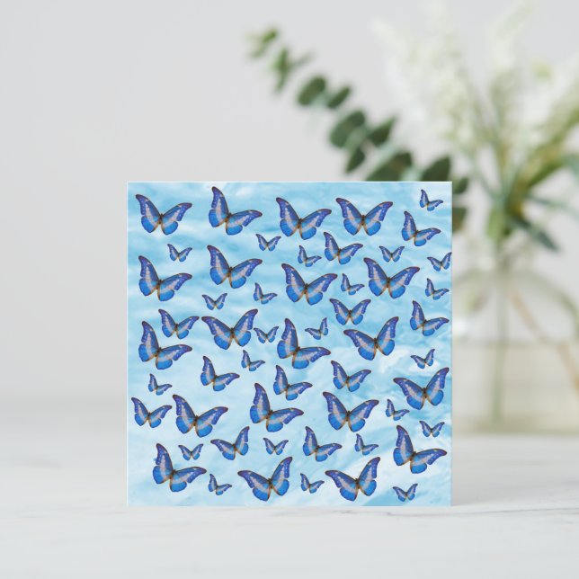 Blue Butterflies  Card (Standing Front)