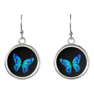 Blue Butterflies Drop Earrings