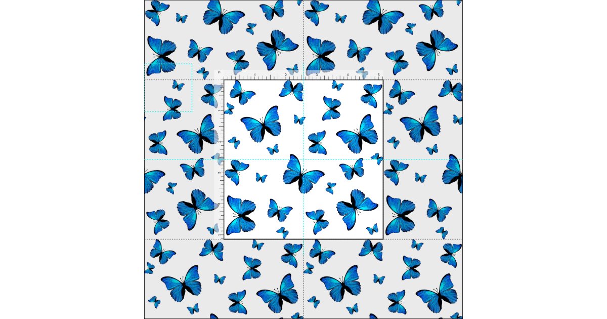 Blue butterflies fabric Zazzle
