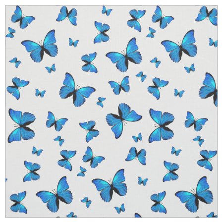 Blue Butterflies Fabric