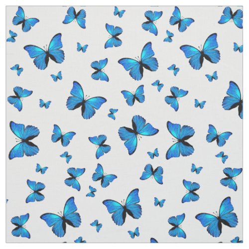 Blue butterflies fabric