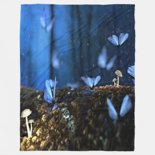 Blue Butterflies Fleece Blanket