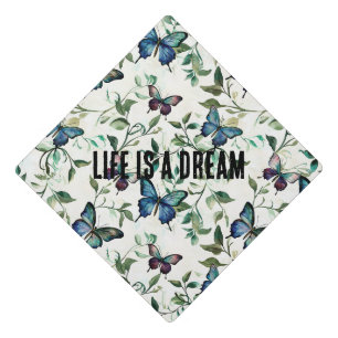 Blue Butterflies Graduation Cap Topper