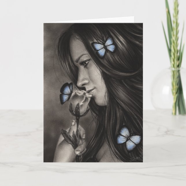 Blue Butterflies Greeting Card (Front)