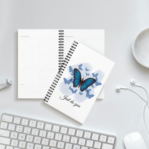 Blue butterflies - Hard cover spiral planner