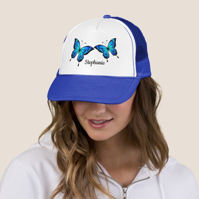 Blue Butterflies Hat