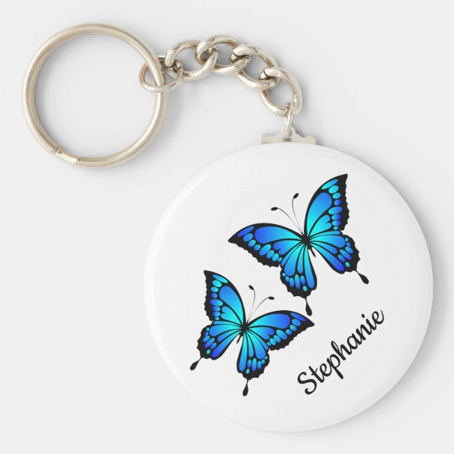 Blue Butterflies Keychain