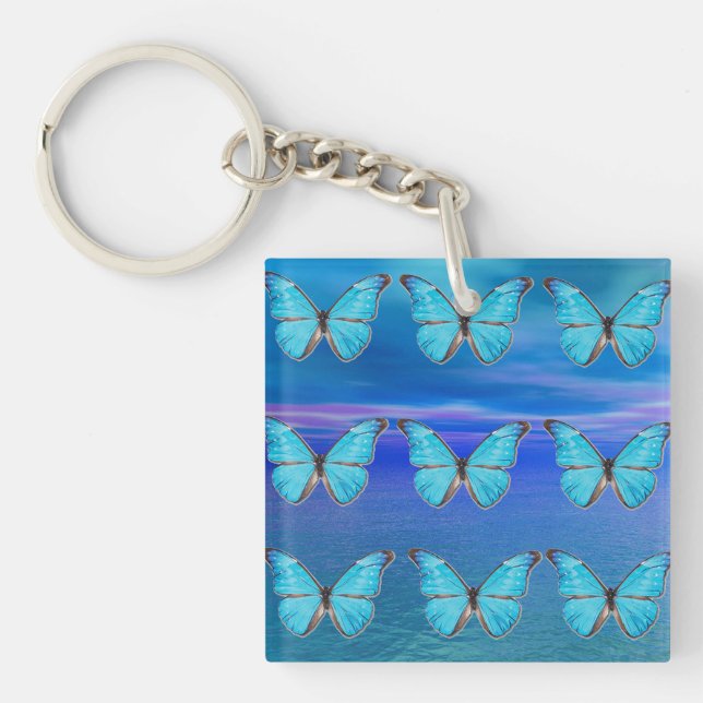Blue Butterflies Keychain (Front)