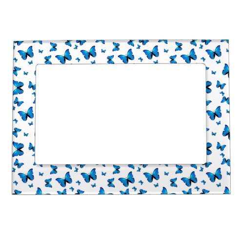 Blue butterflies  magnetic frame