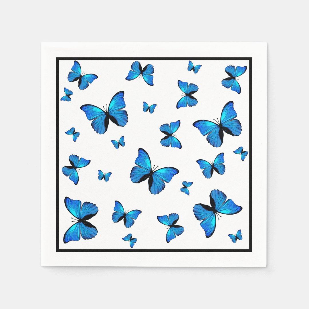 Blue butterflies napkins Zazzle