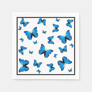 Blue butterflies napkins