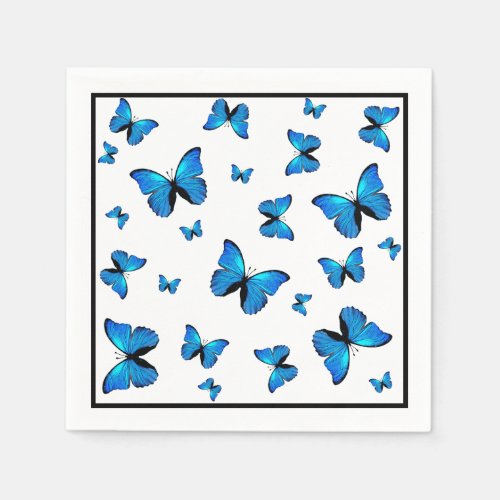 Blue butterflies napkins