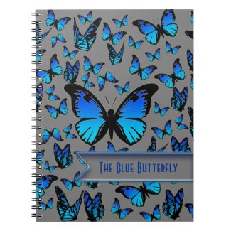 blue butterflies notebook