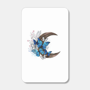 Blue butterflies on wooden crescent matchboxes