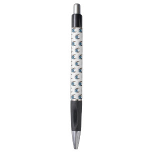 Blue butterflies on wooden crescent pen