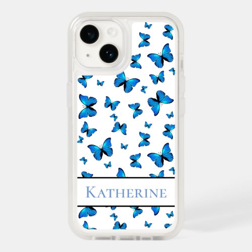 Blue butterflies OtterBox iPhone 14 case