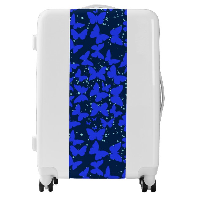 Blue Butterflies Pattern C01.b Dblue BG Luggage (Front)