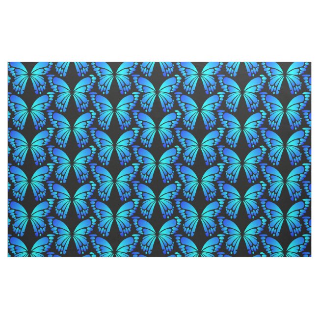 Blue Butterflies Pattern Fabric