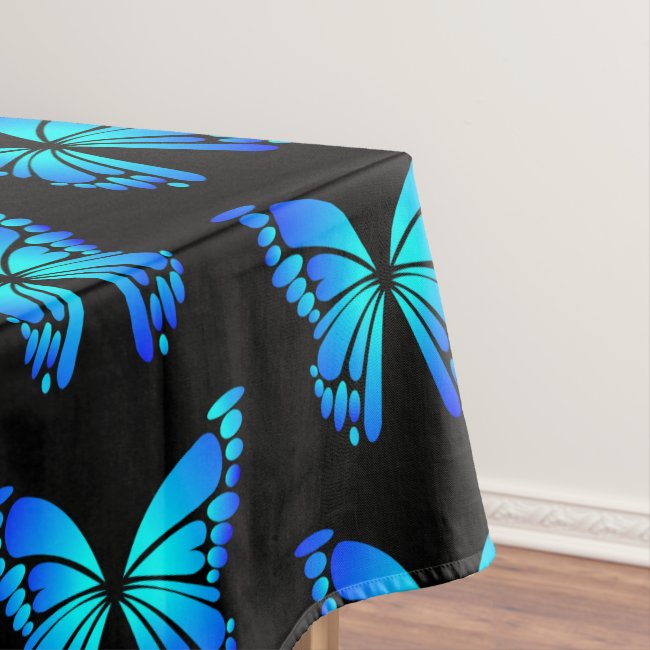 Blue Butterflies Pattern Tablecloth