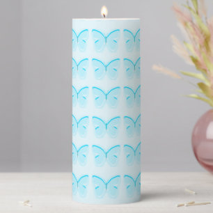 Blue Butterflies Pillar Candle