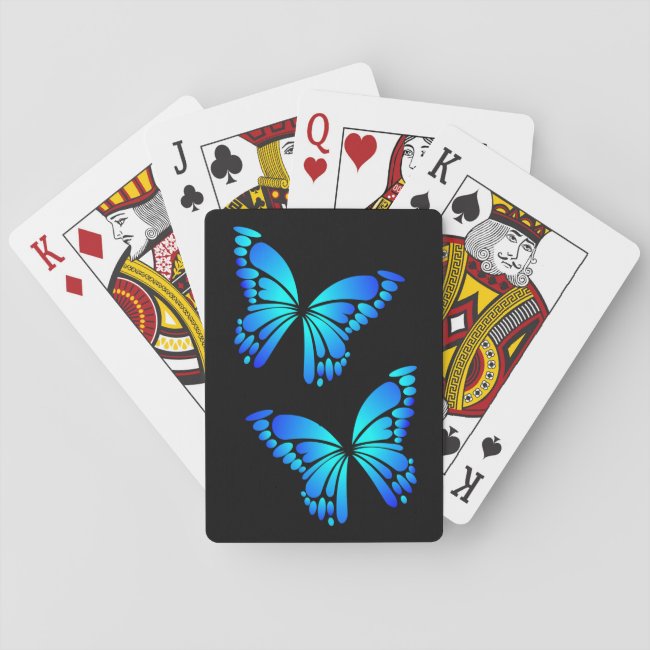 Blue Butterflies Playing Cards
