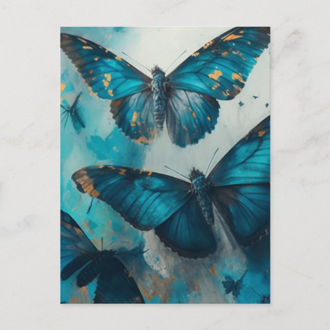 Blue Butterflies Postcard (Front)