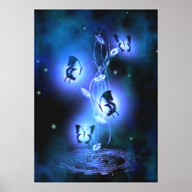 Blue Butterflies Poster (Front)