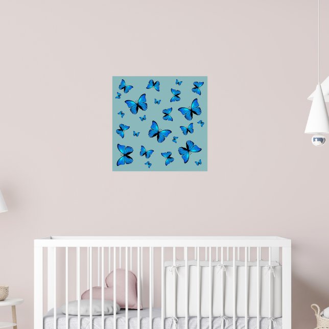 Blue butterflies poster (Nursery 2)