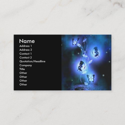 Blue Butterflies Profile Card Business Card