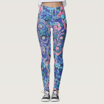 Blue Butterflies Psychedelic Dream Leggings