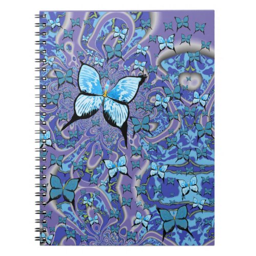 Blue Butterflies Psychedelic Dream Notebook