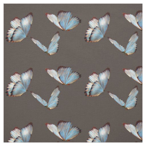 Blue butterflies repeat pattern fabric