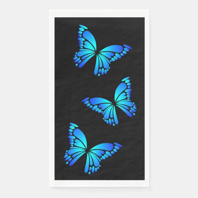 Blue Butterflies Set of Paper Guest Towels