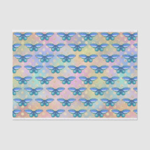 Blue Butterflies Soft Rainbow Colors All Occasion Tissue Paper