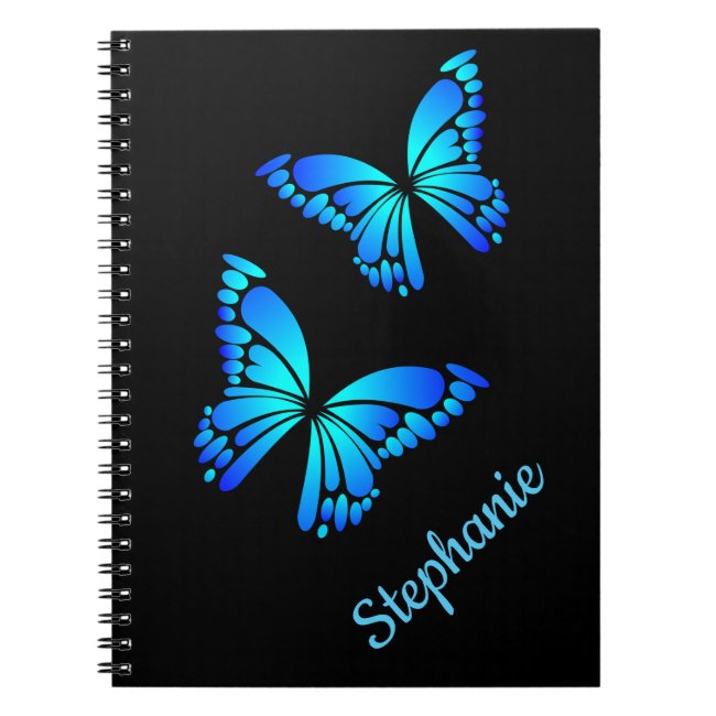 Blue Butterflies Spiral Notebook