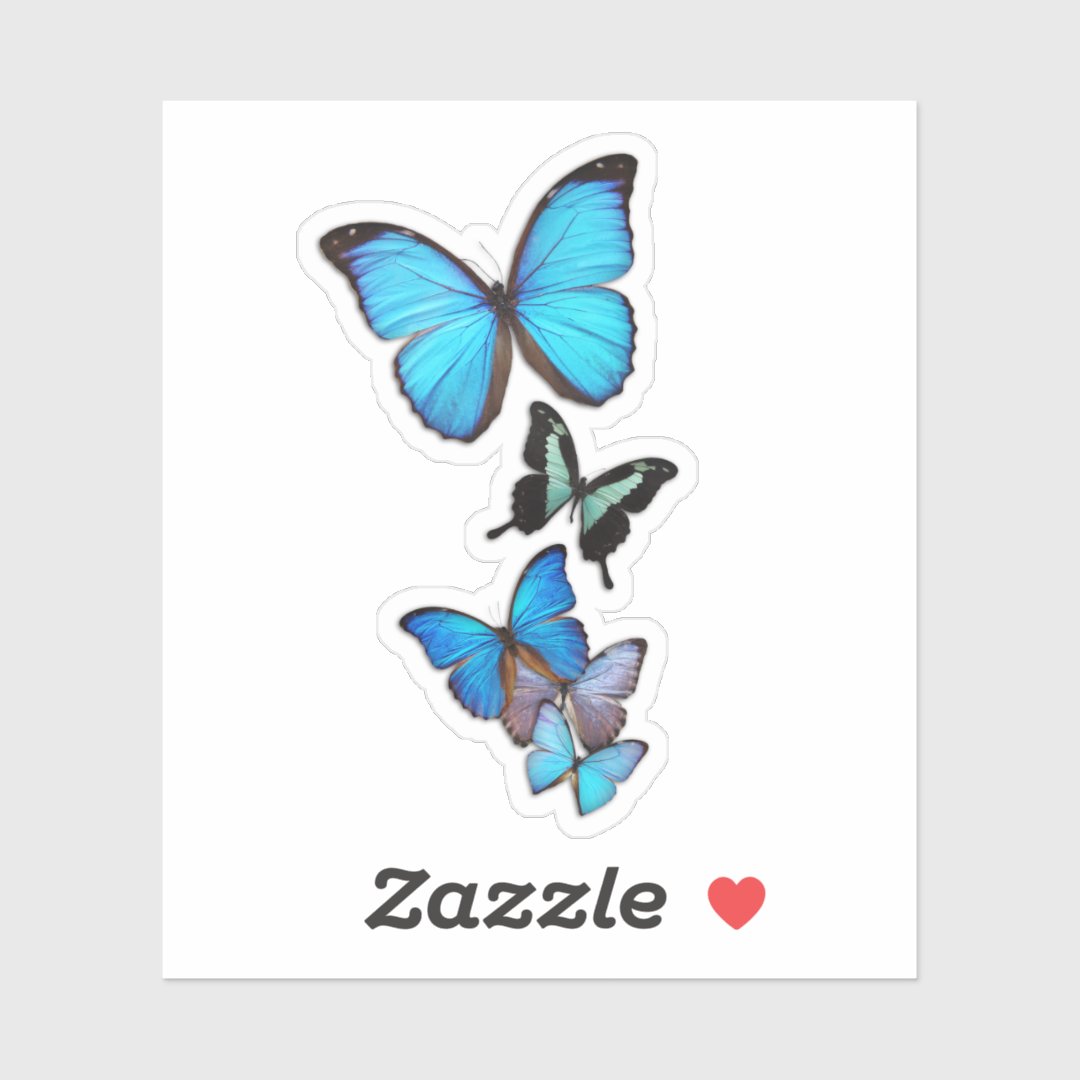 Blue Butterflies Sticker Zazzle